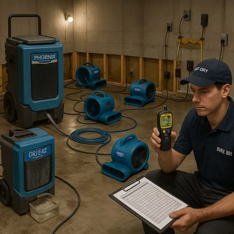 Structural Drying and Dehumidification process in Storm Lake, IA
